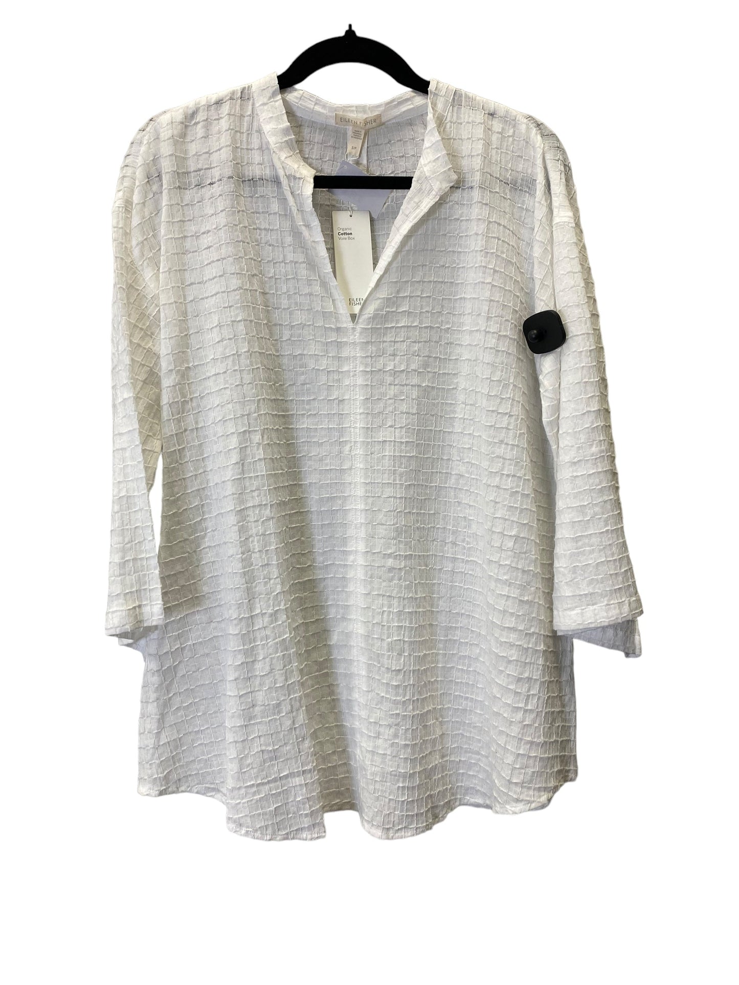 White Top Long Sleeve Eileen Fisher, Size S