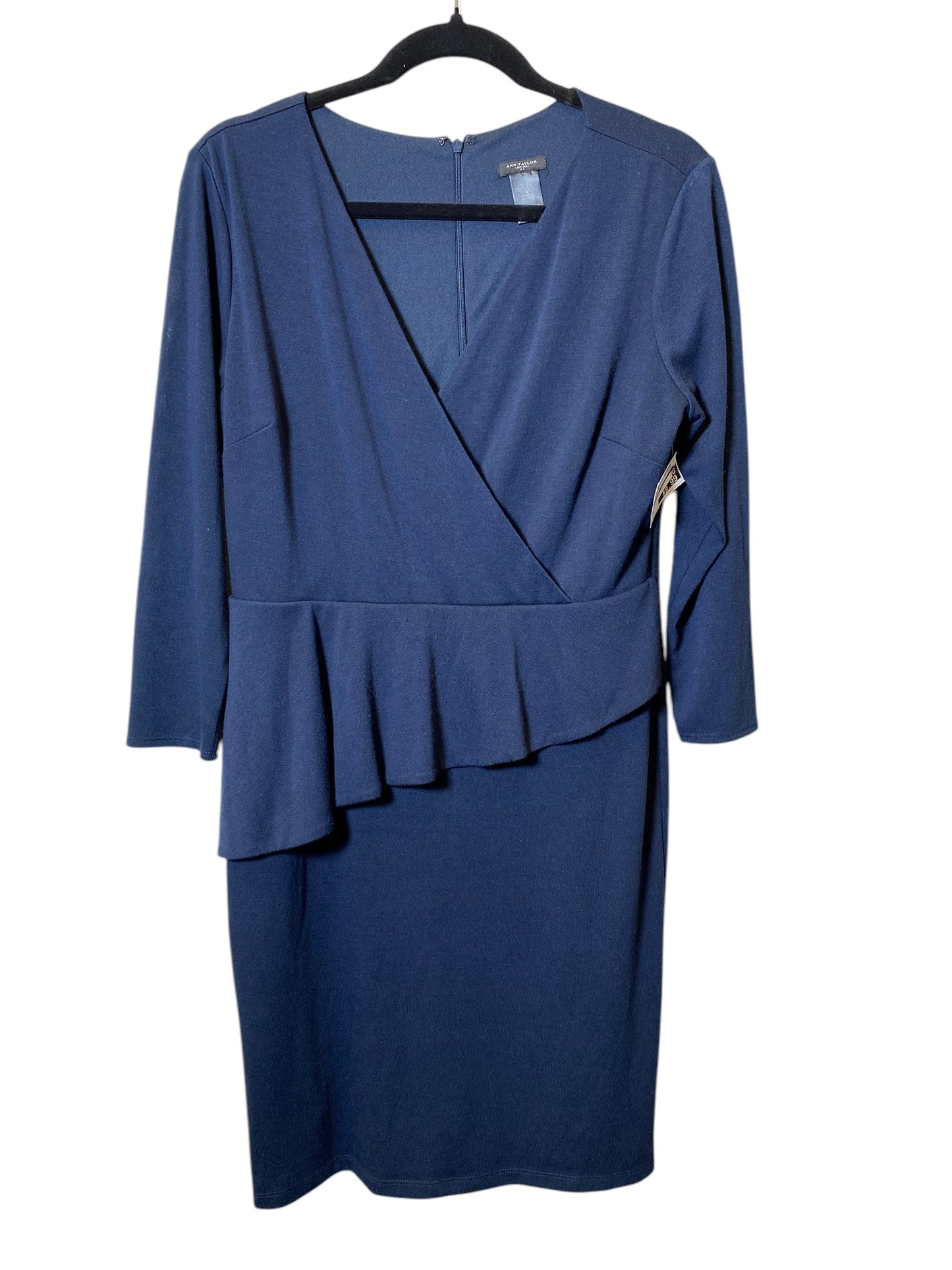 Dress Casual Midi By Ann Taylor In Navy, Size: M