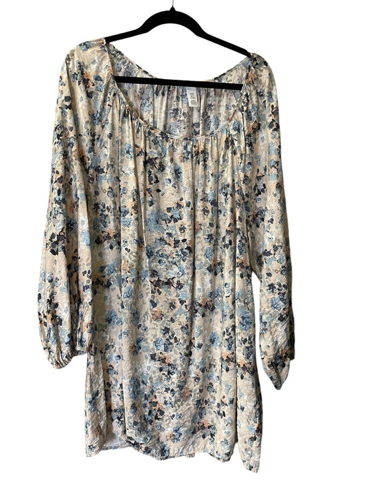 Top 3/4 Sleeve By H&m In Floral Print, Size: Xxl