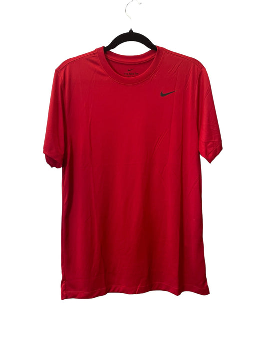 Athletic Top Short Sleeve By Nike In Red, Size: M