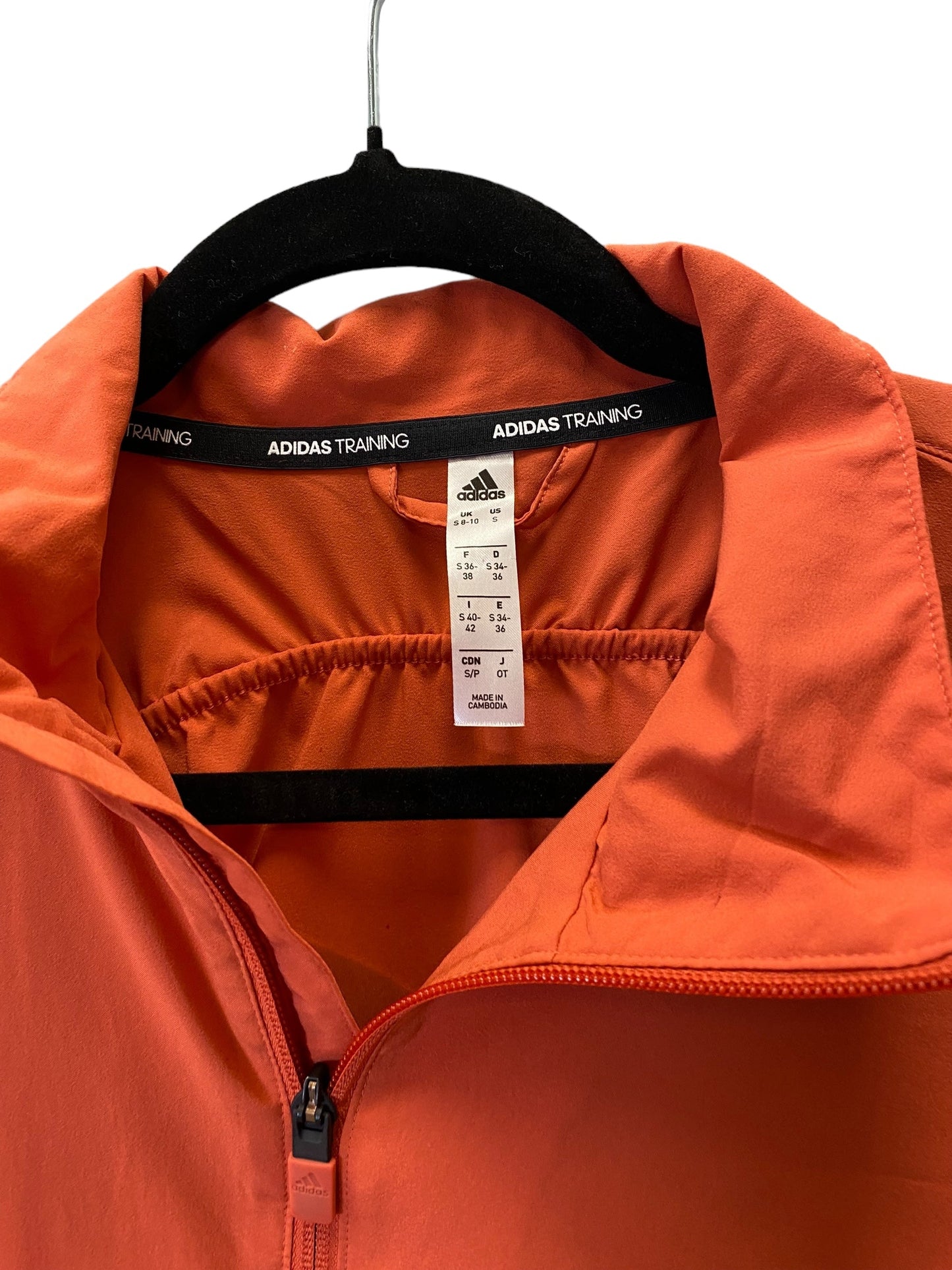 Athletic Jacket By Adidas In Orange, Size: L