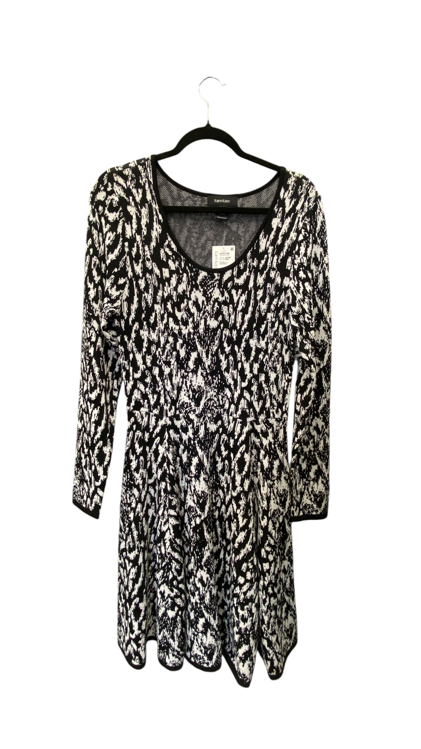 Dress Casual Midi By Karen Kane In Black & White, Size: L