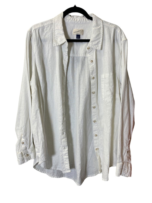 Blouse Long Sleeve By Universal Thread In White, Size: Xxl