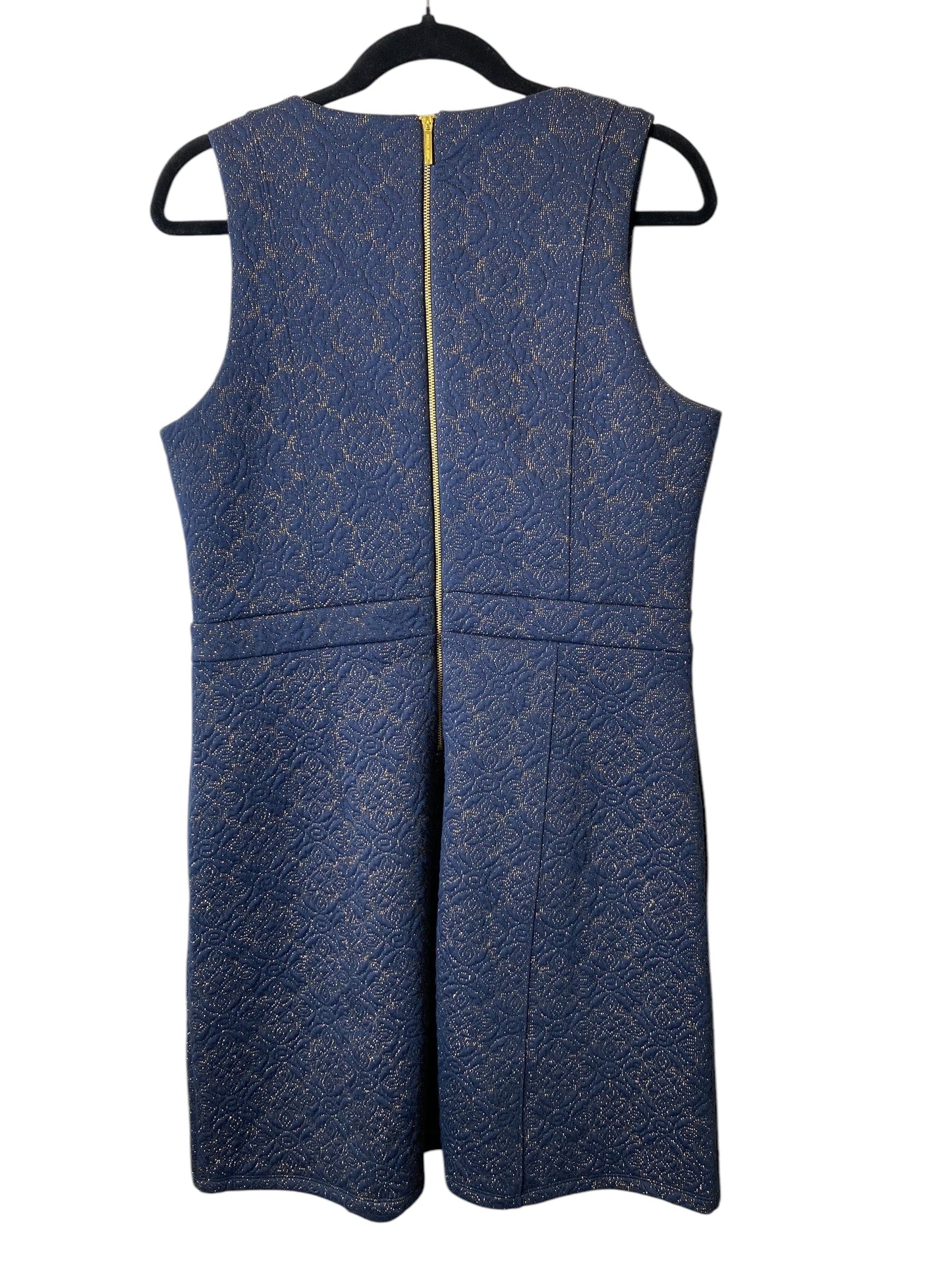 Dress Casual Midi By Michael By Michael Kors In Blue & Gold, Size: L