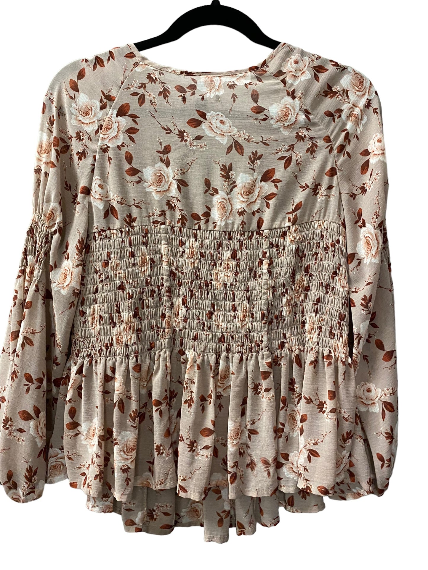 Top Long Sleeve By American Eagle In Floral Print, Size: S