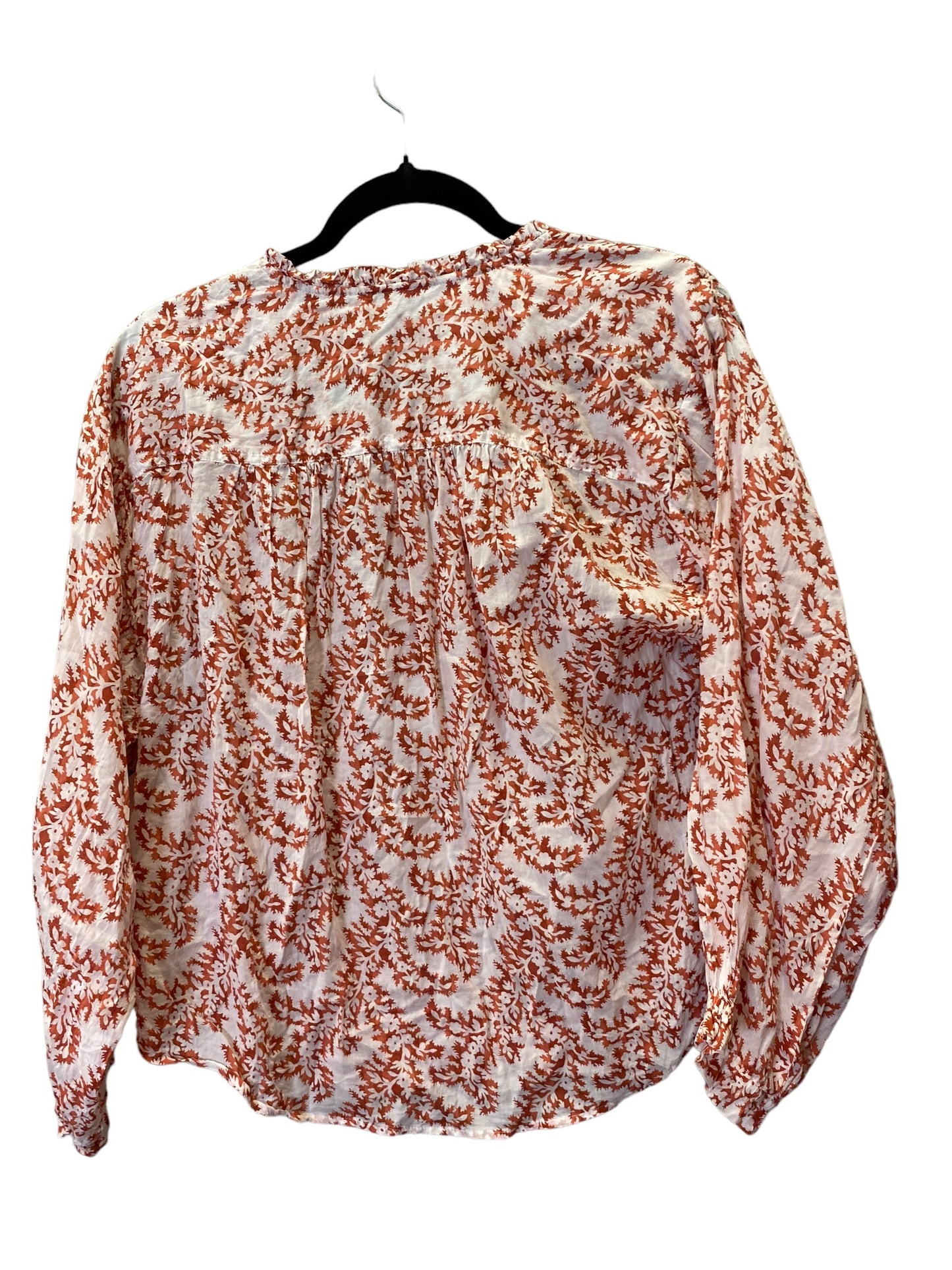 Blouse Long Sleeve By Loft In Red & White, Size: S