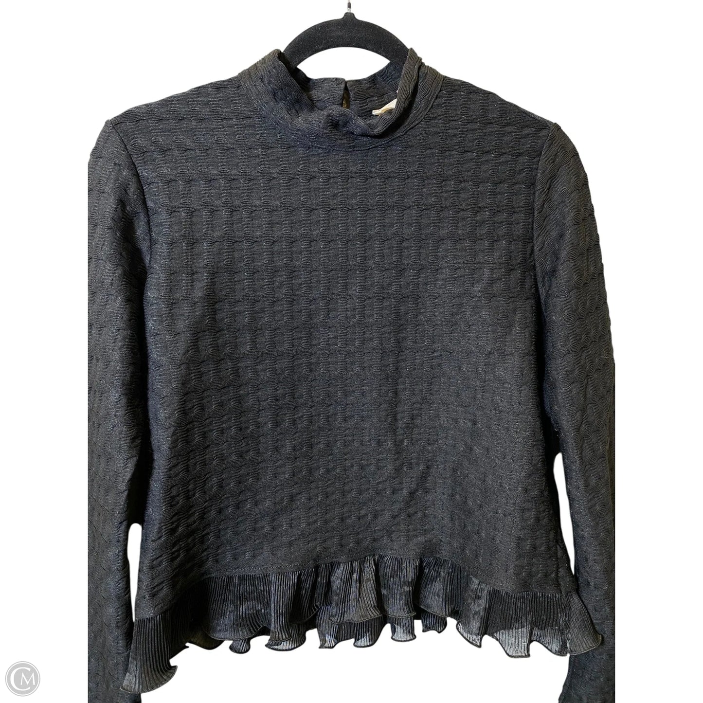 Top Long Sleeve By Blue Tassel In Black, Size: M