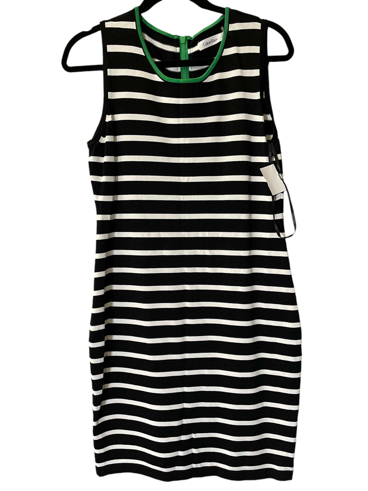 Dress Casual Midi By Calvin Klein In Striped Pattern, Size: M