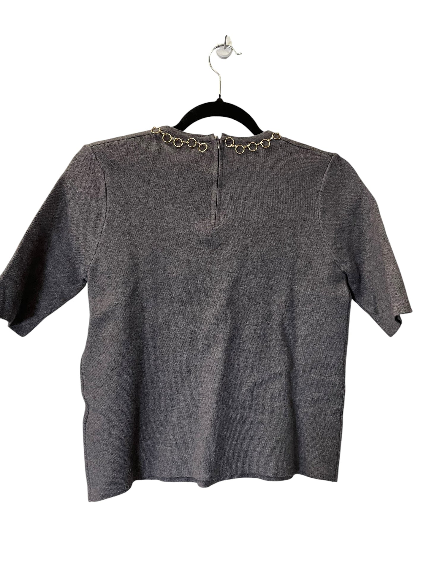 Top Short Sleeve By Zara In Grey, Size: S