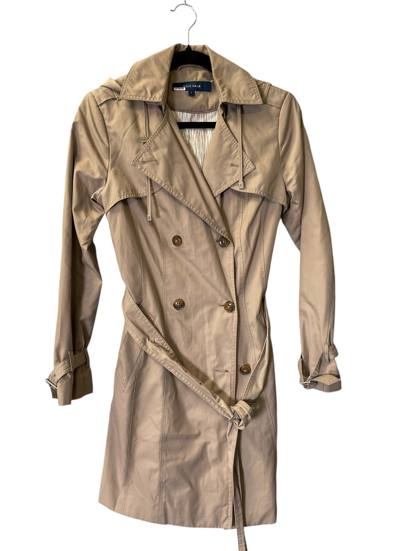 Coat Trench Coat By Cole-haan In Beige, Size: S