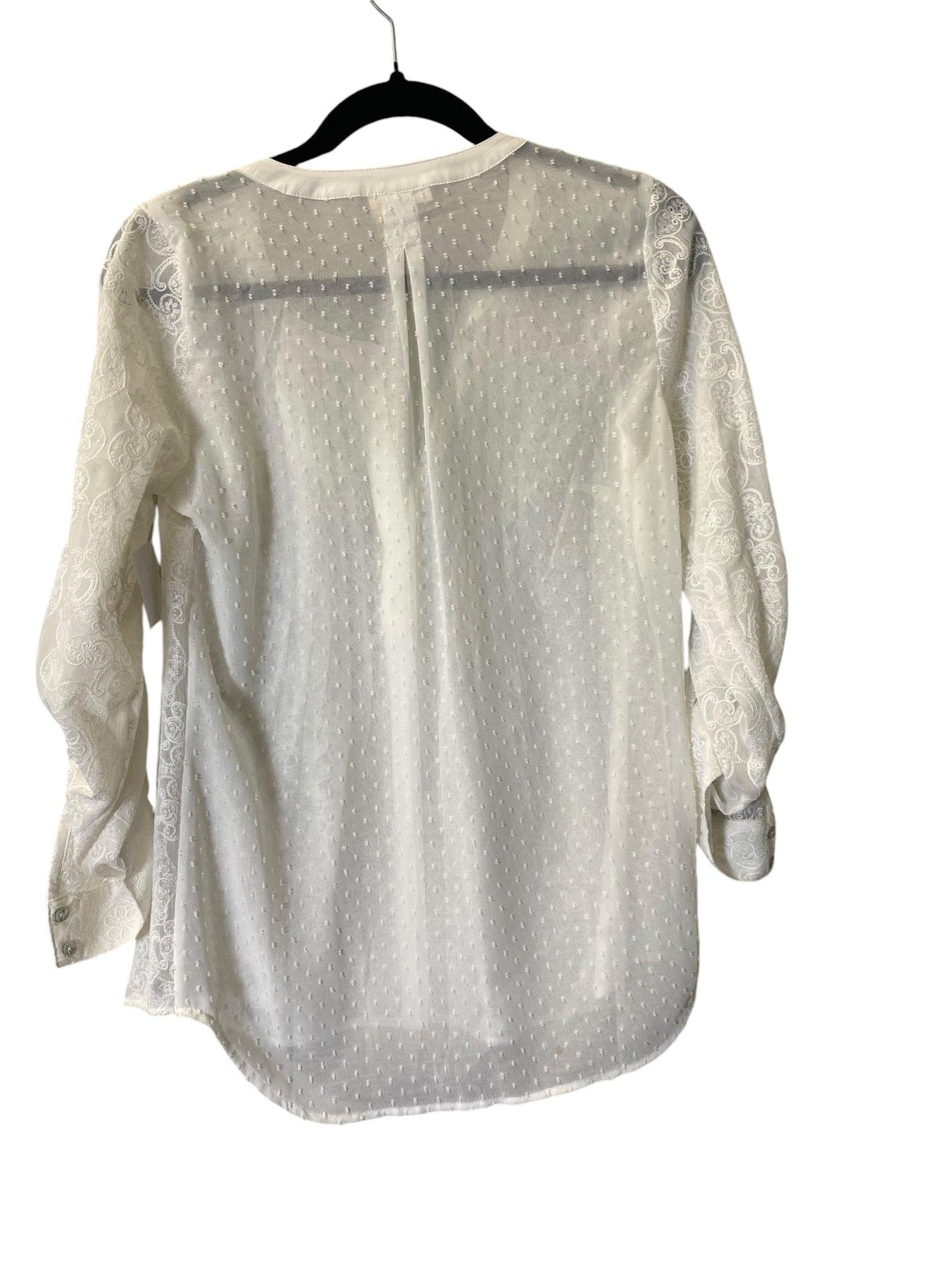 Blouse Long Sleeve By Meadow Rue In White, Size: Xs