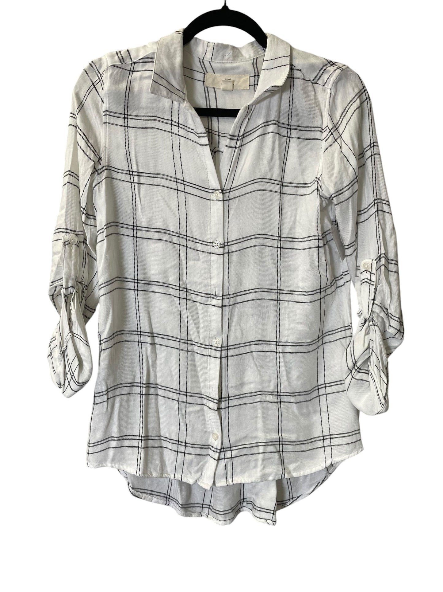 Blouse Long Sleeve By Thread And Supply In Plaid Pattern, Size: Xs