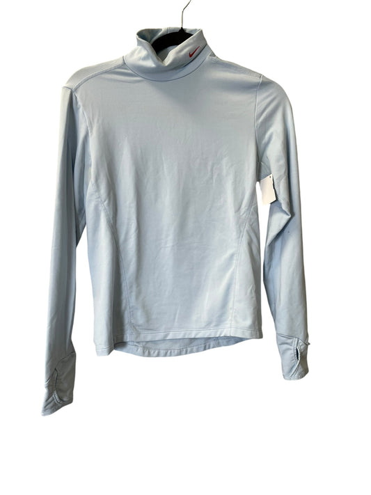 Athletic Top Long Sleeve Collar By Nike In Blue, Size: S