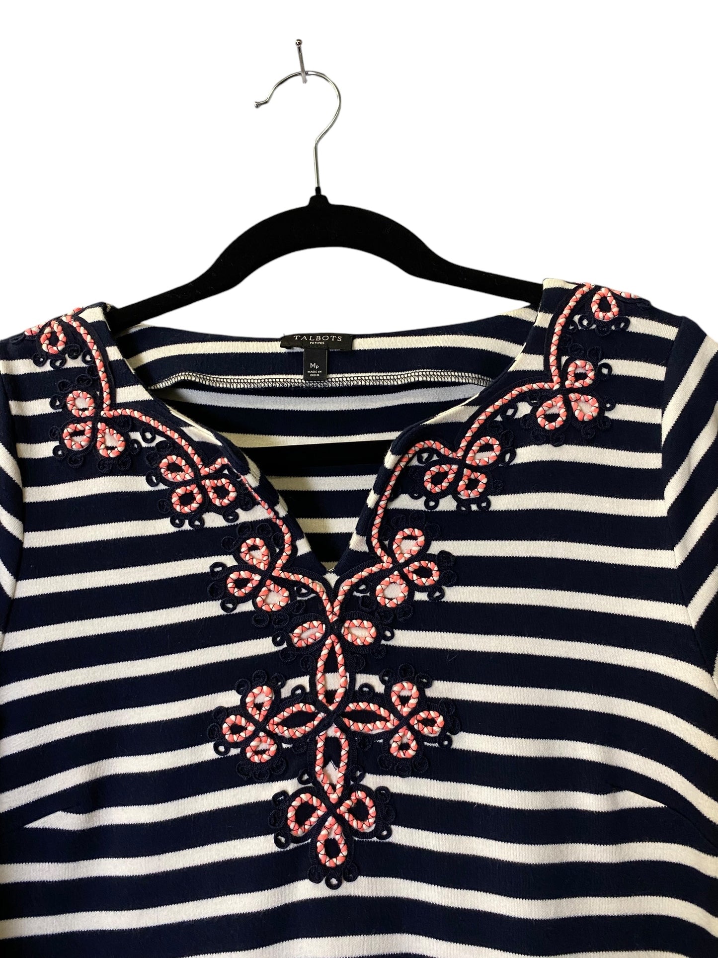 Dress Casual Midi By Talbots In Striped Pattern, Size: M