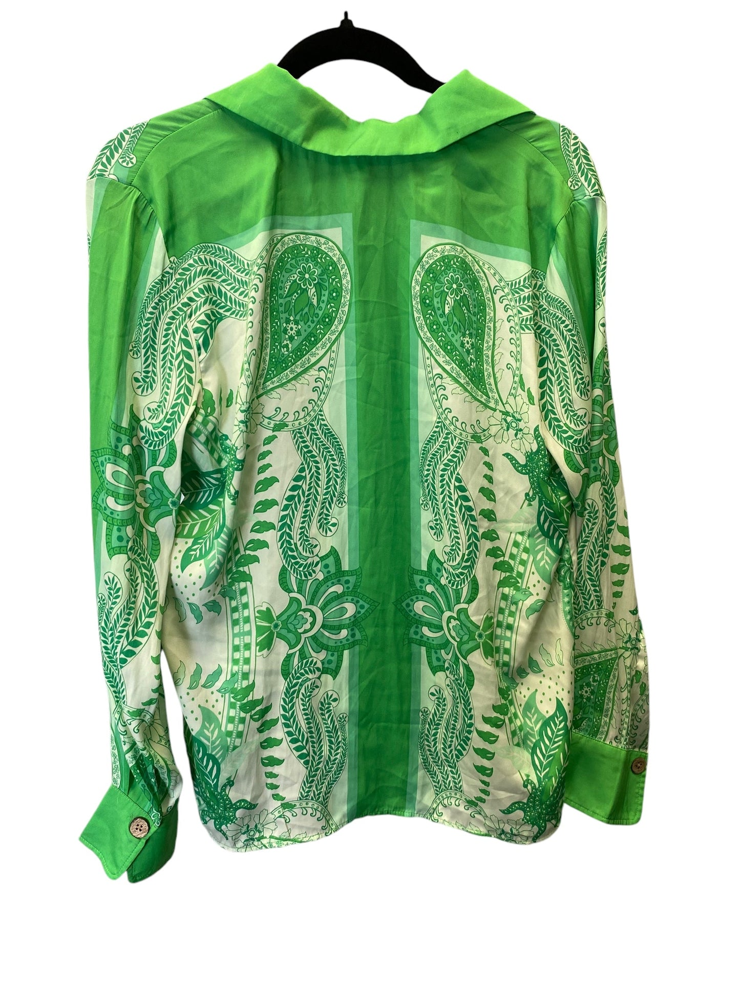 Blouse Long Sleeve By Rachel Zoe In Green, Size: M