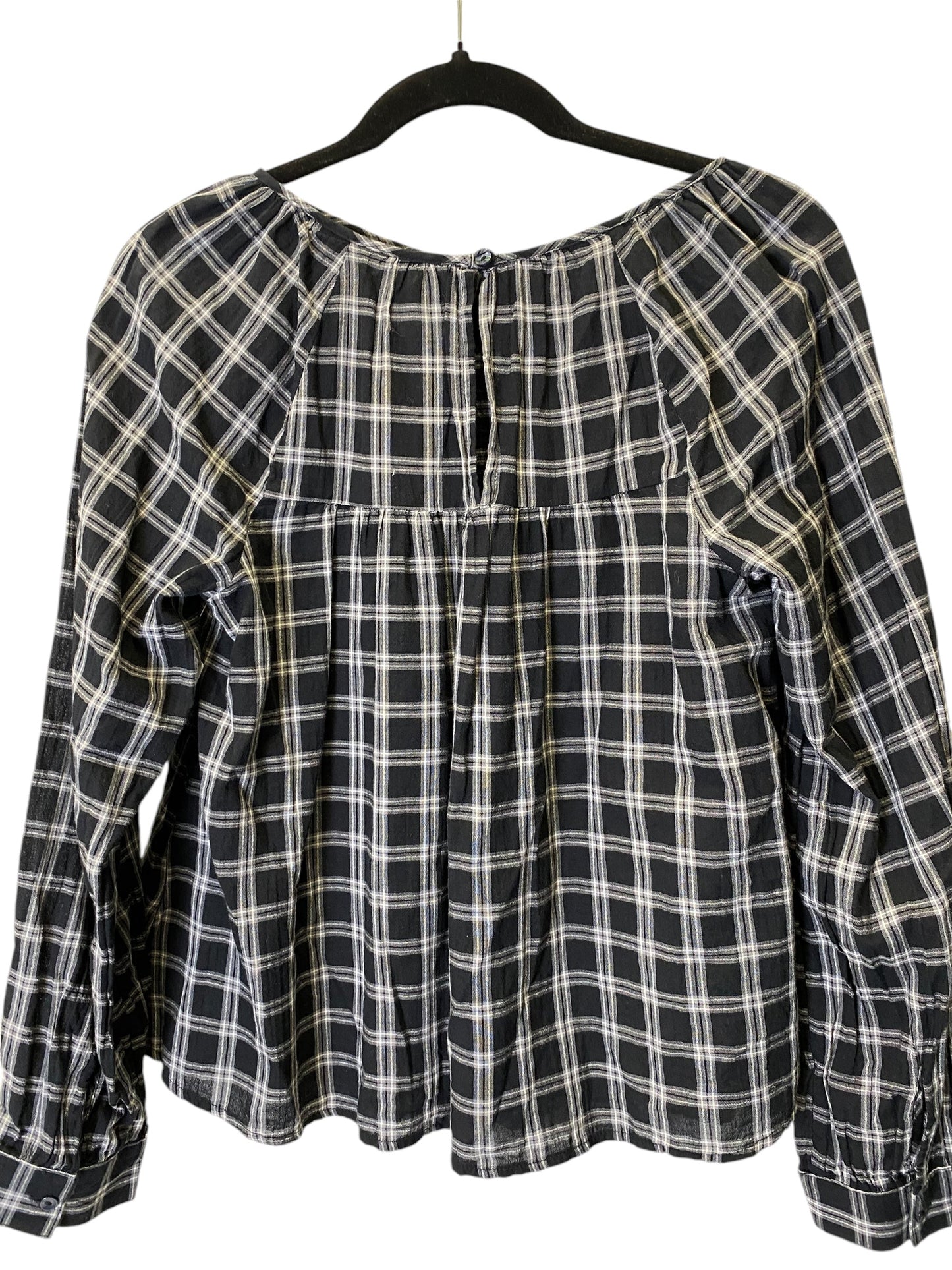 Top Long Sleeve By Old Navy In Plaid Pattern, Size: M