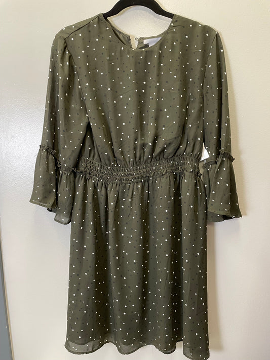 Dress Casual Midi By H&m In Green, Size: M