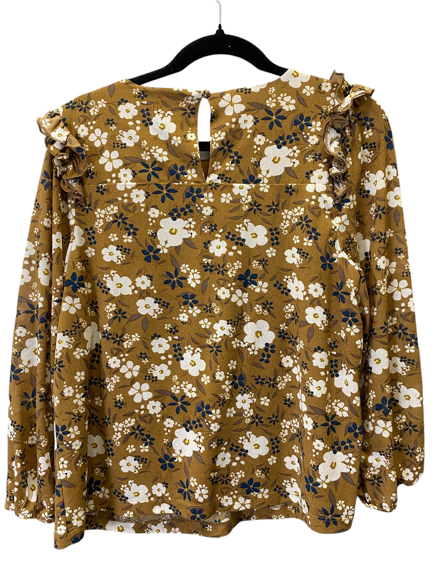 Top Long Sleeve By Ann Taylor In Floral Print, Size: L