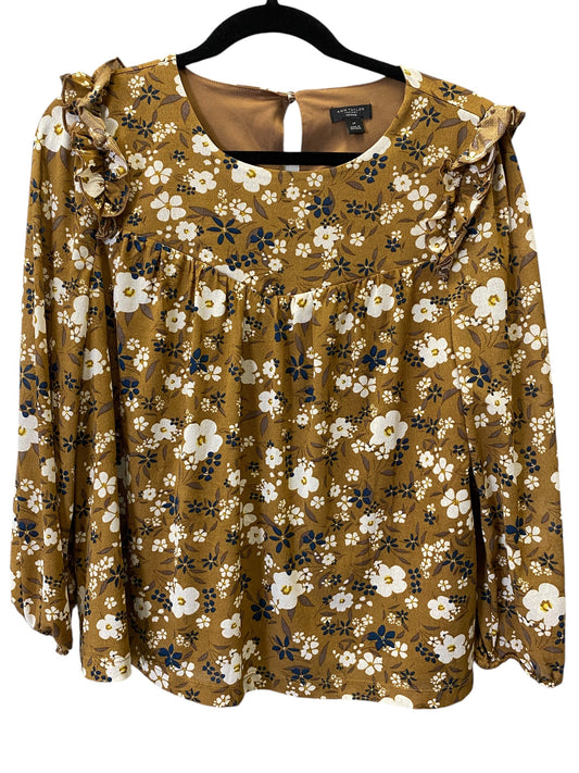 Top Long Sleeve By Ann Taylor In Floral Print, Size: L