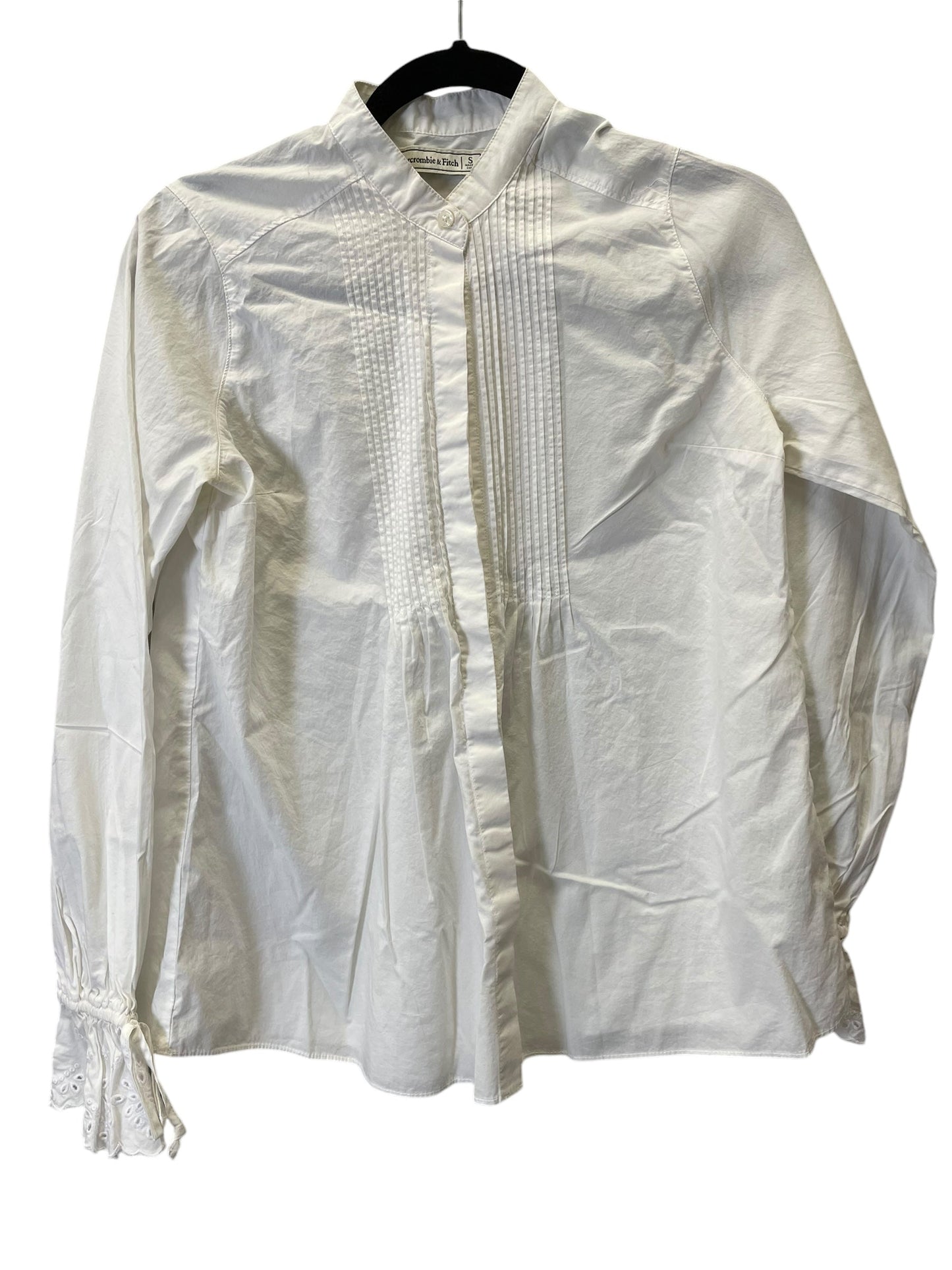 Blouse Long Sleeve By Abercrombie And Fitch In White, Size: S