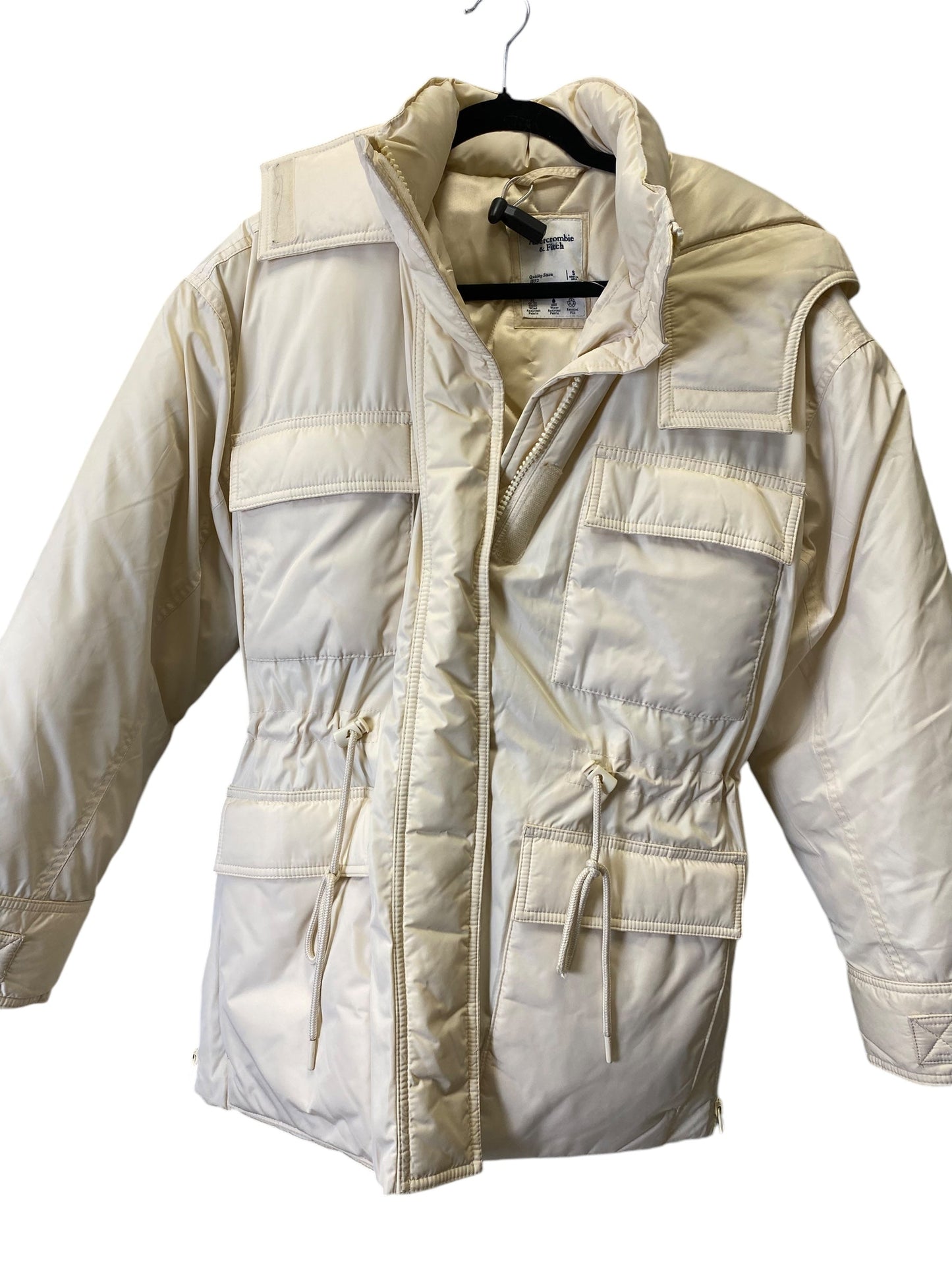 Coat Puffer & Quilted By Abercrombie And Fitch In Cream, Size: S