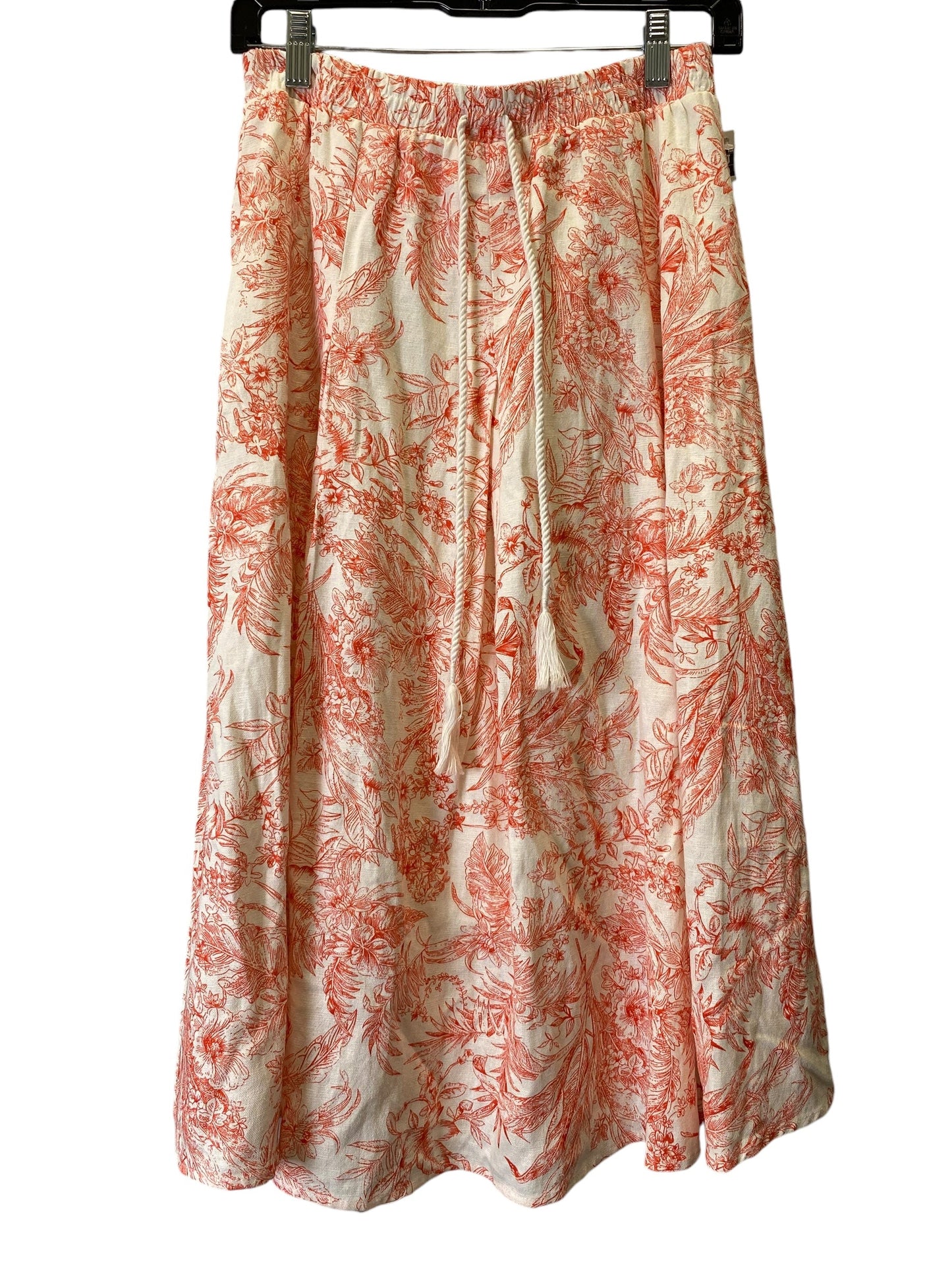 Skirt Midi By Cmc In Orange & White, Size: 8