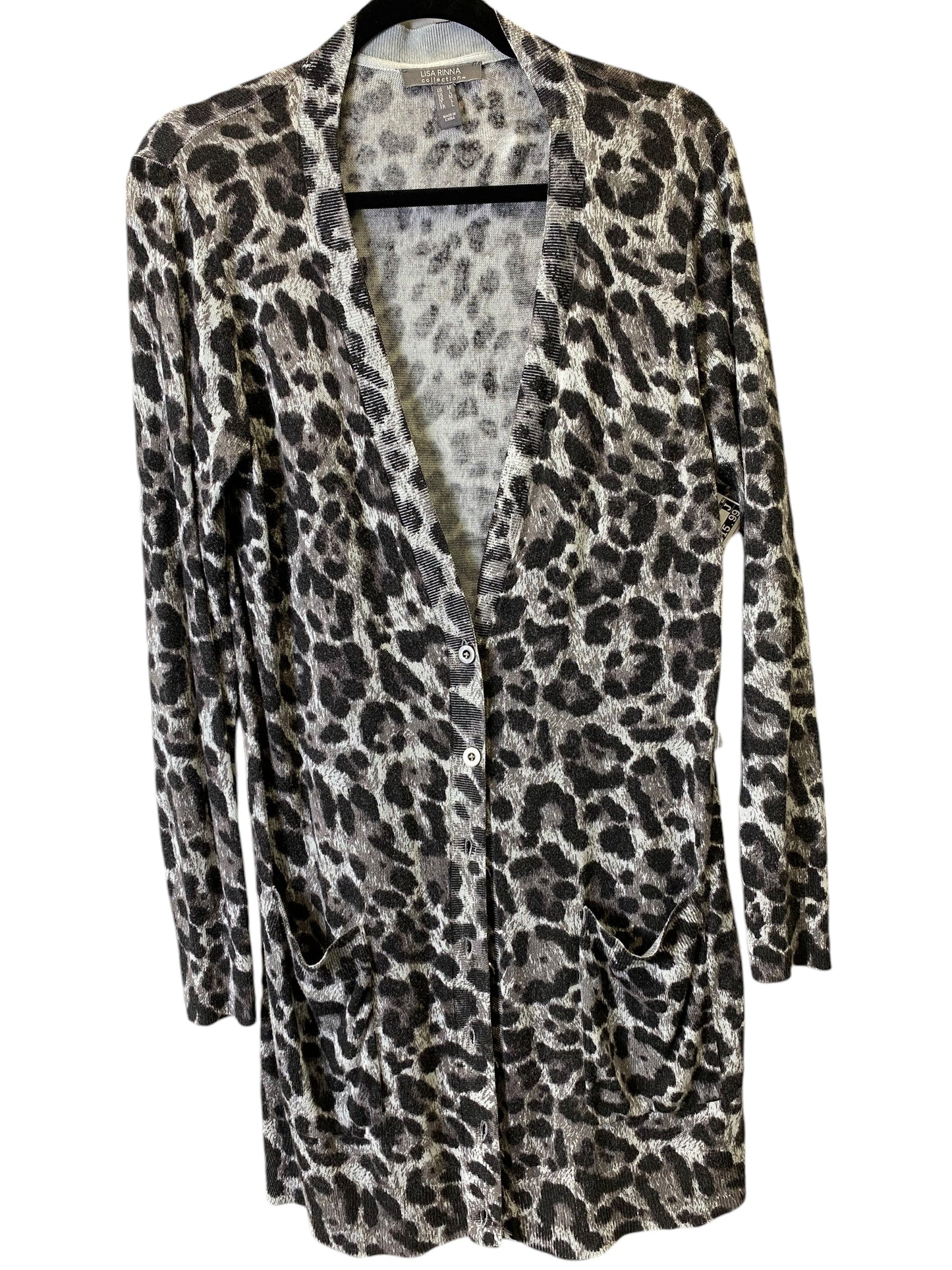 Sweater Cardigan By Lisa Rinna In Animal Print, Size: M