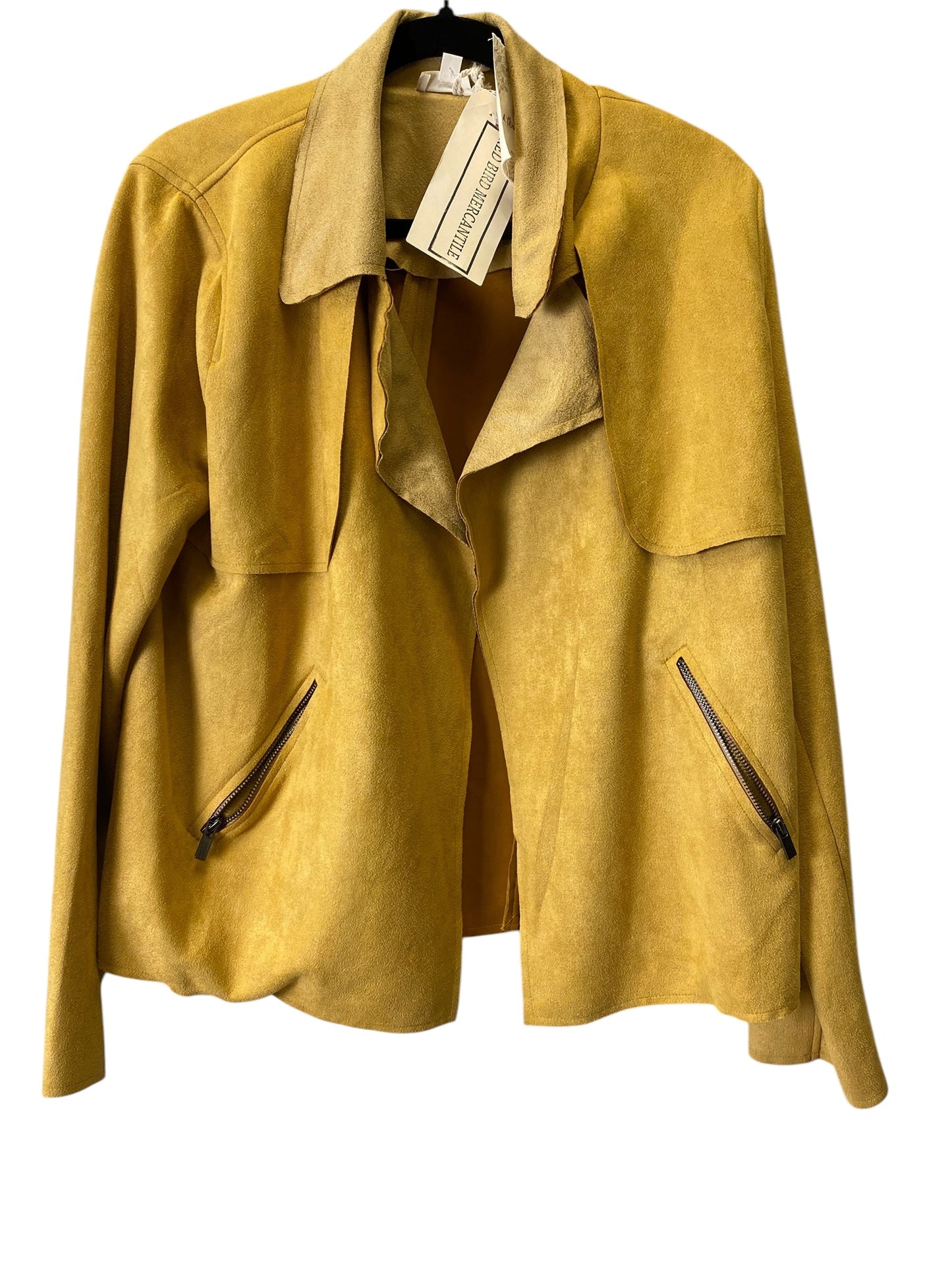 Jacket Fleece By Hem & Thread In Yellow, Size: L