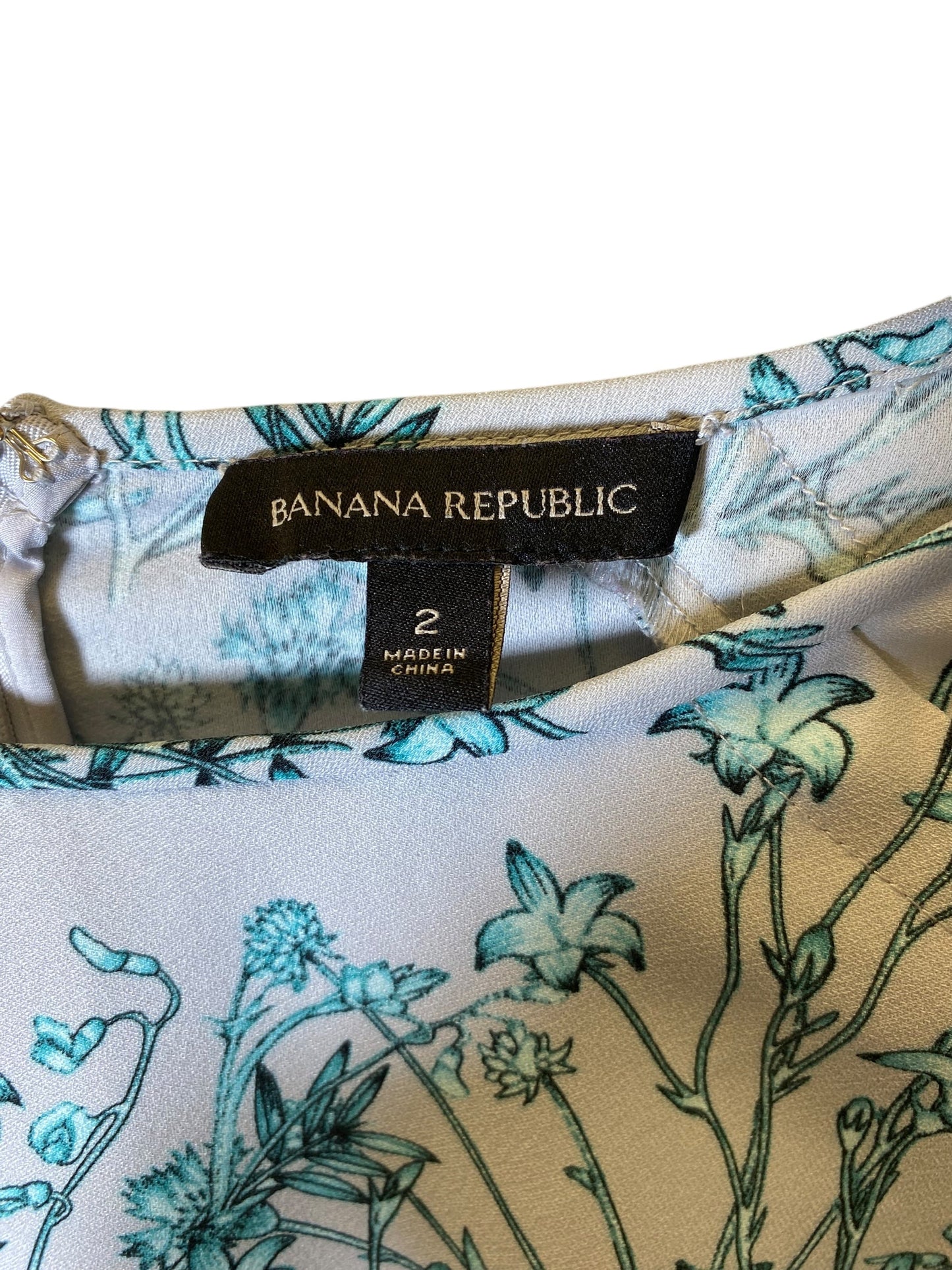 Dress Casual Midi By Banana Republic In Blue & Grey, Size: Xs