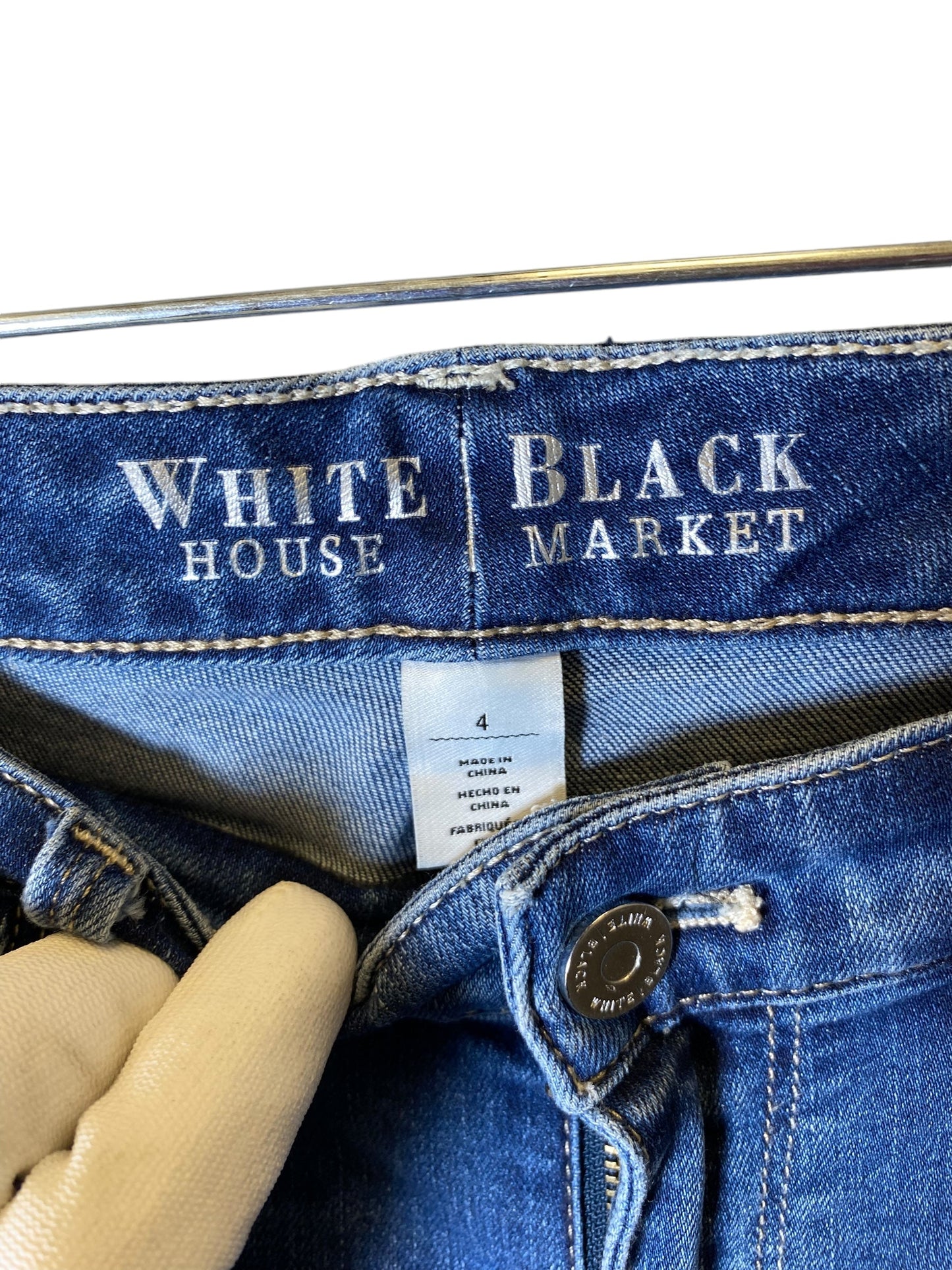 Jeans Straight By White House Black Market In Blue, Size: 4