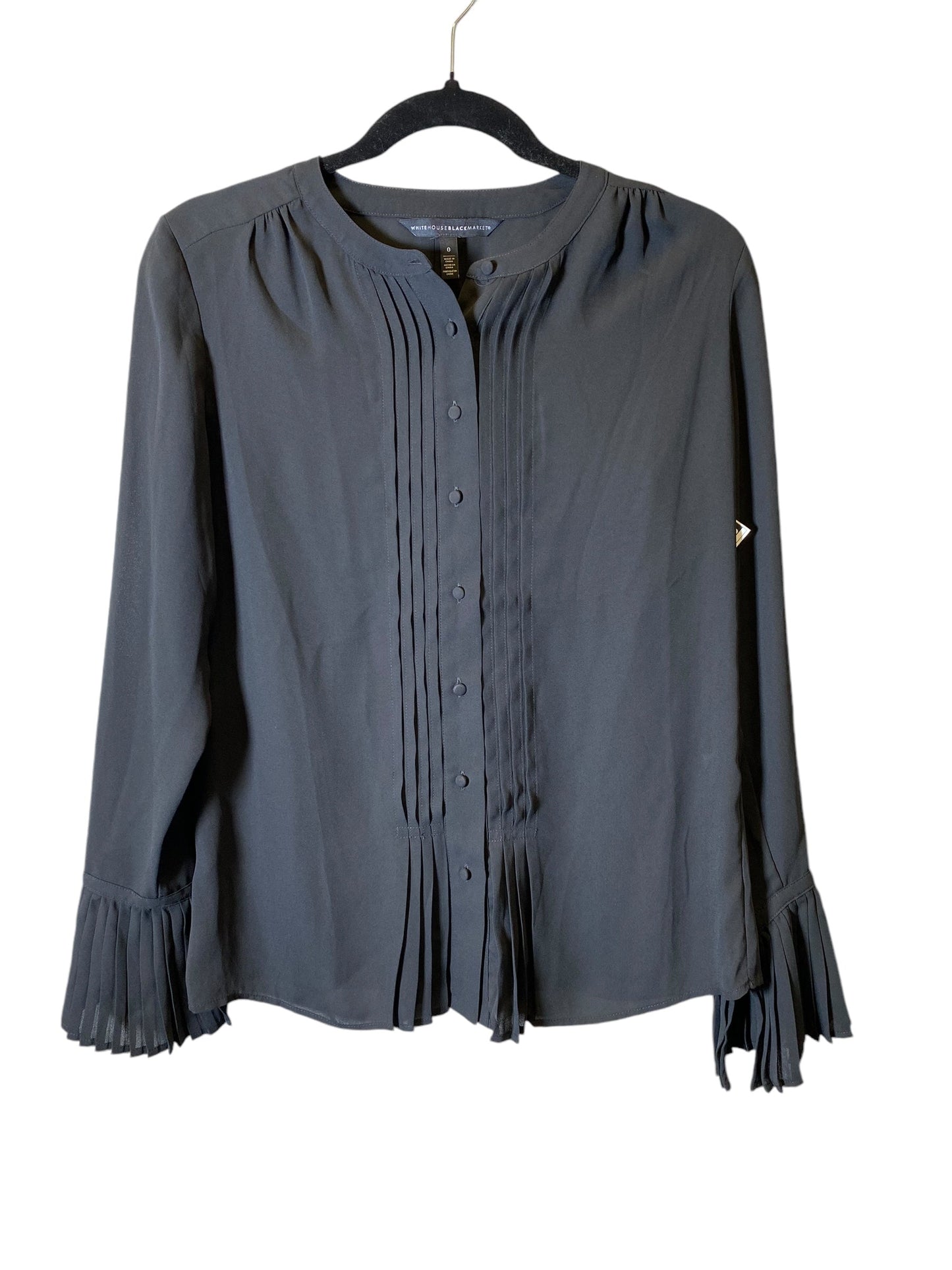 Blouse Long Sleeve By White House Black Market In Black, Size: Xs