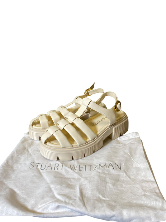 Sandals Designer By Stuart Weitzman In Cream, Size: 9