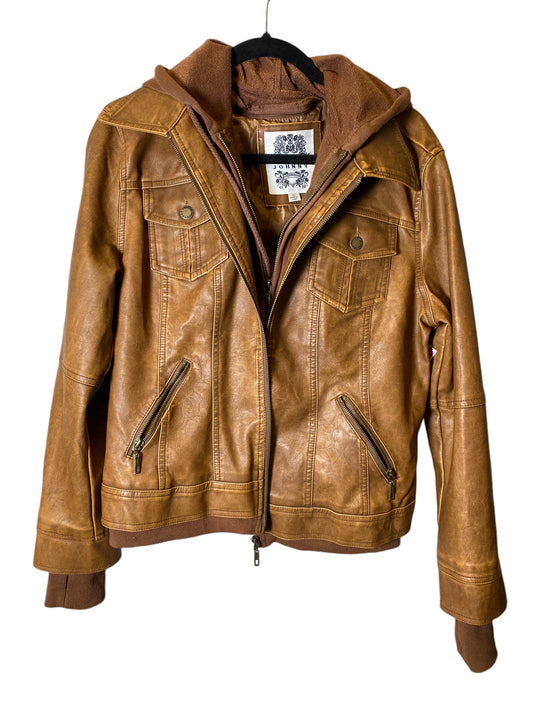 Jacket Leather By Cmc In Brown, Size: L