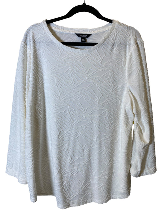 Top Long Sleeve By Simply Vera In White, Size: 2x