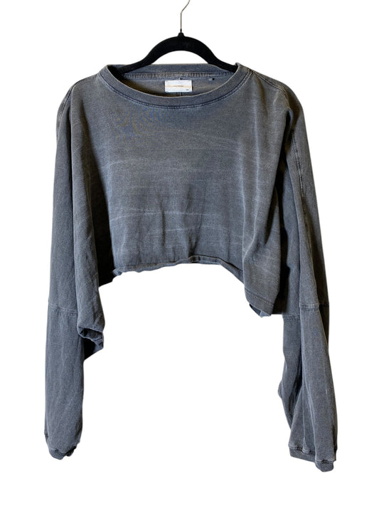 Top Long Sleeve Designer By Cmc In Grey, Size: L