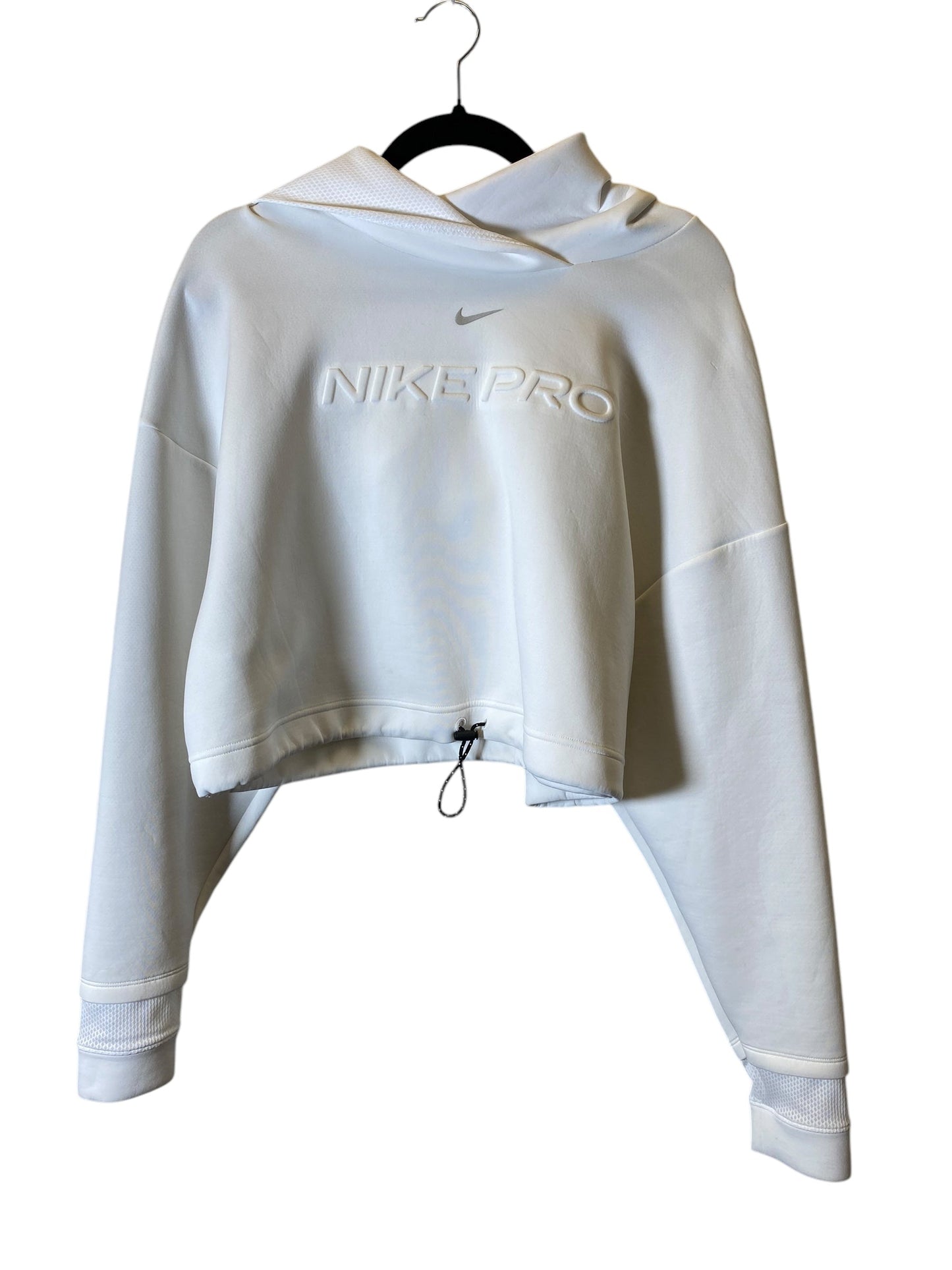 Athletic Sweatshirt Hoodie By Nike In White, Size: M