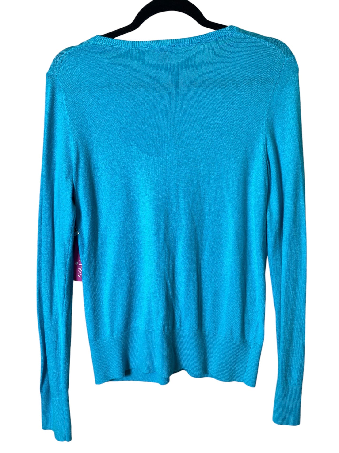 Sweater Cardigan By Ann Taylor In Aqua, Size: M