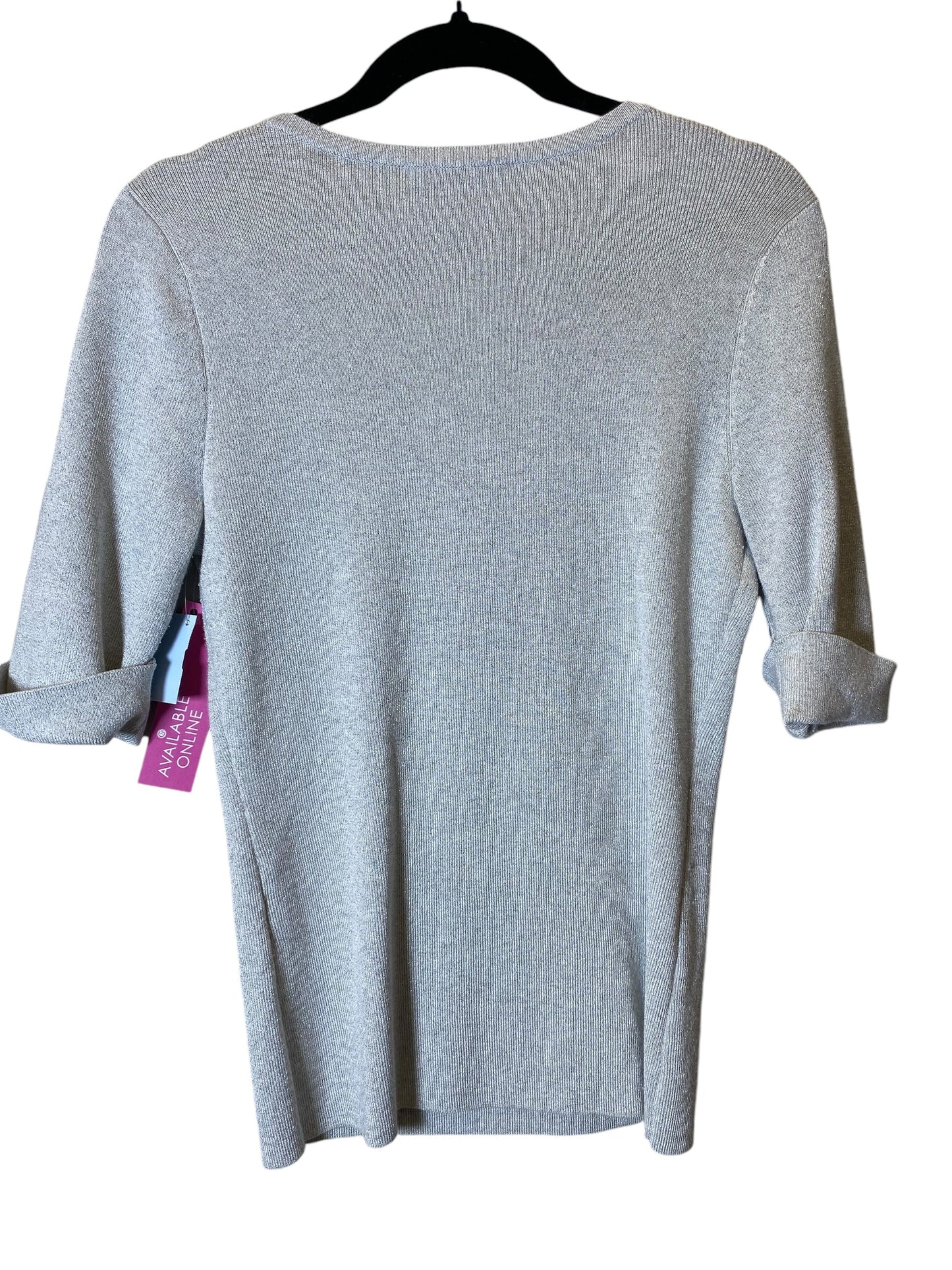 Sweater Short Sleeve By White House Black Market In Silver, Size: M