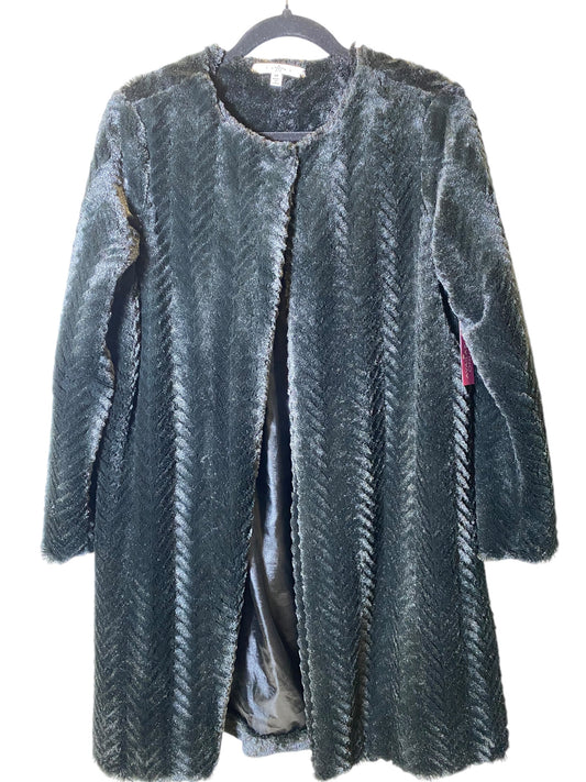 Coat Faux Fur & Sherpa By Fever In Black, Size: M