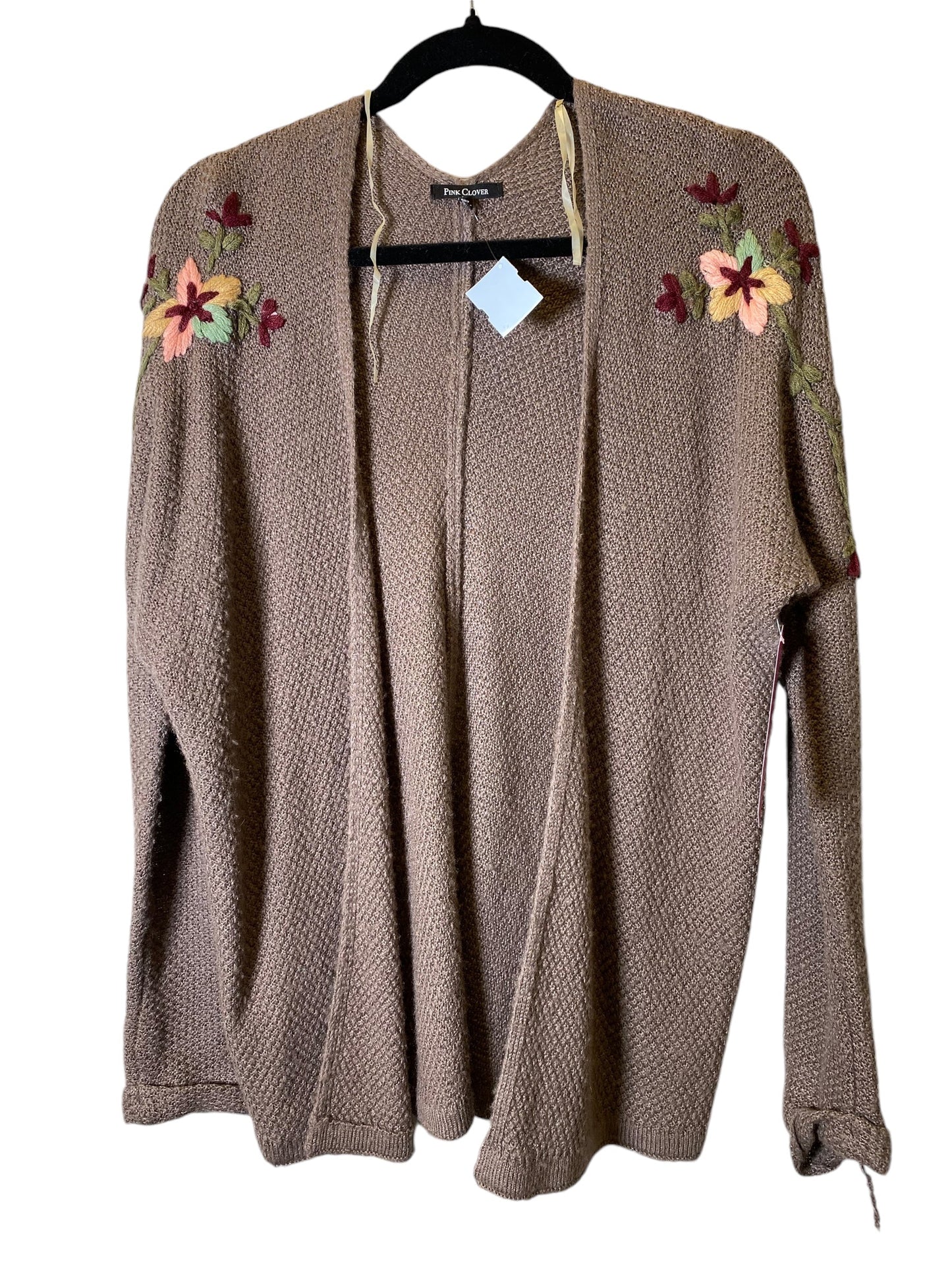 Sweater Cardigan By Pink Clover In Brown, Size: Xs