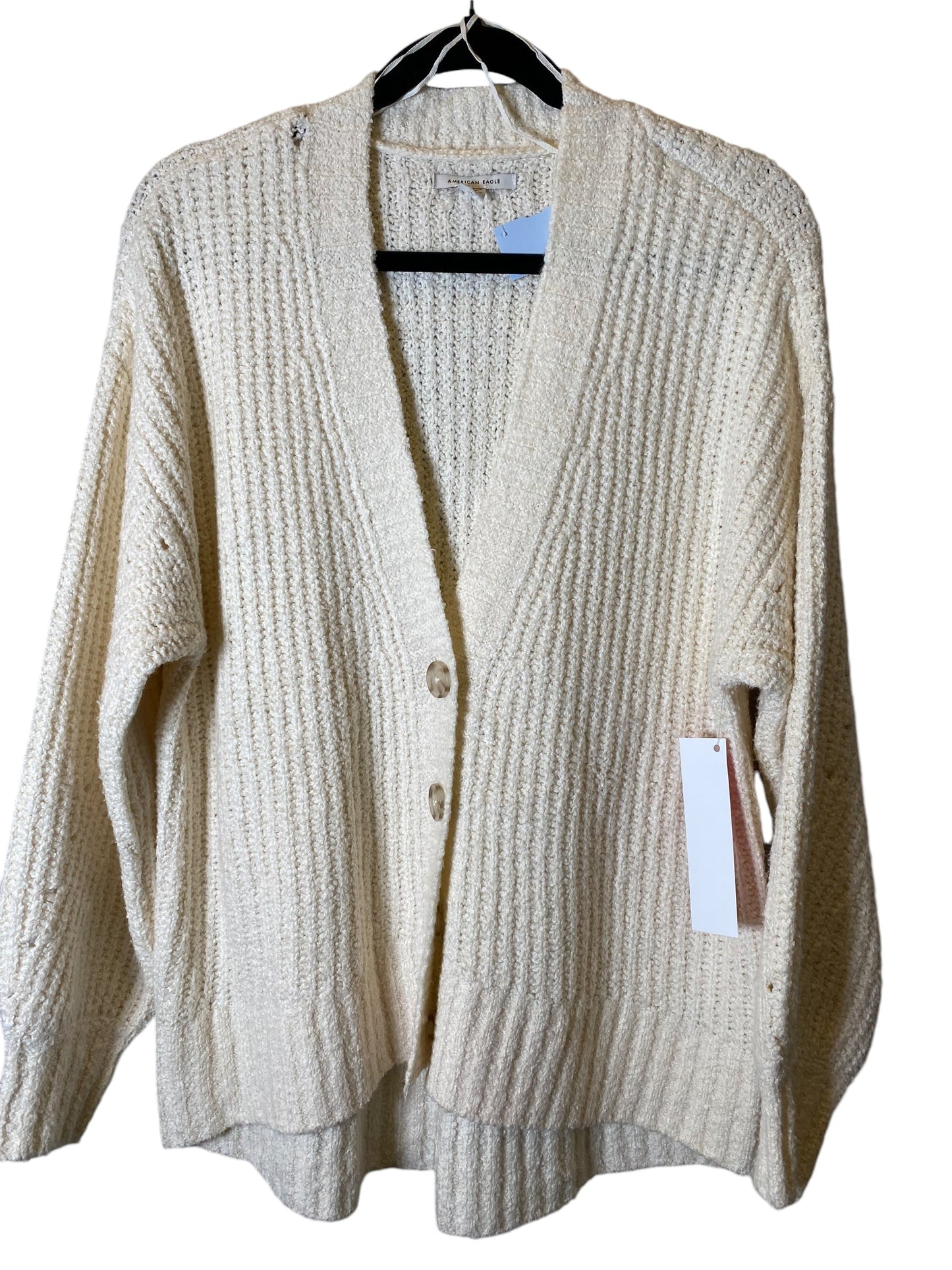 Sweater Cardigan By American Eagle In Cream, Size: S