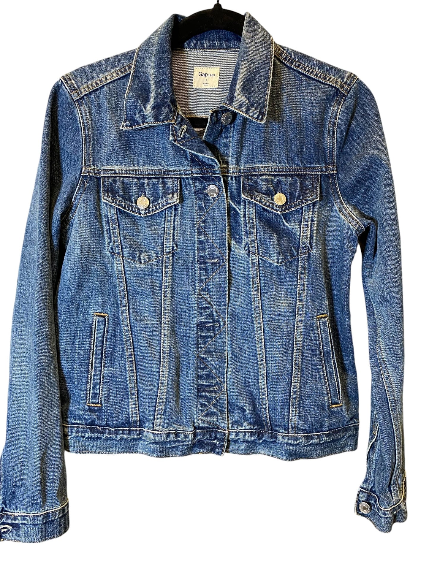 Jacket Denim By Gap In Blue, Size: S