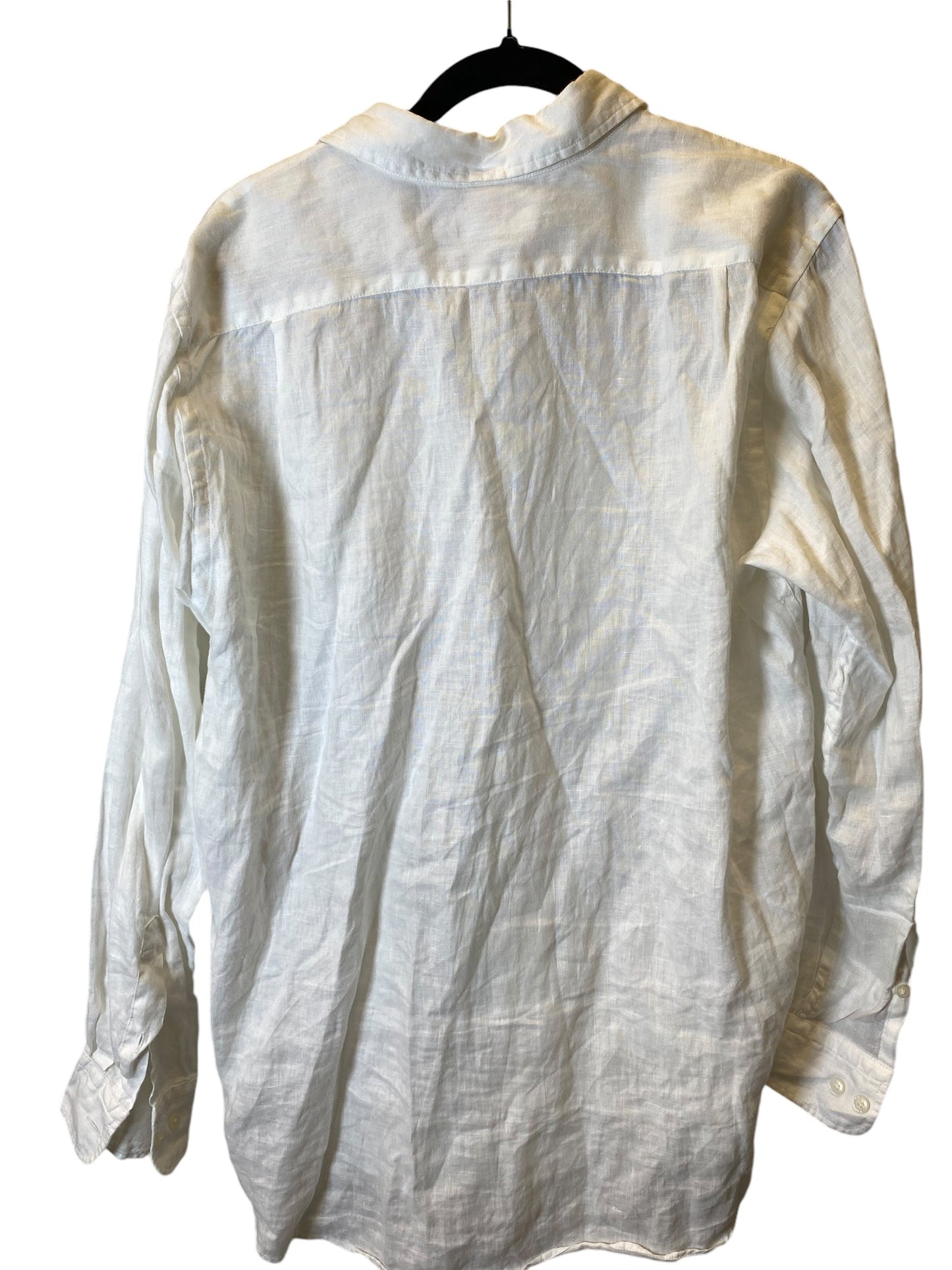 Blouse Long Sleeve By Uniqlo In White, Size: Xl