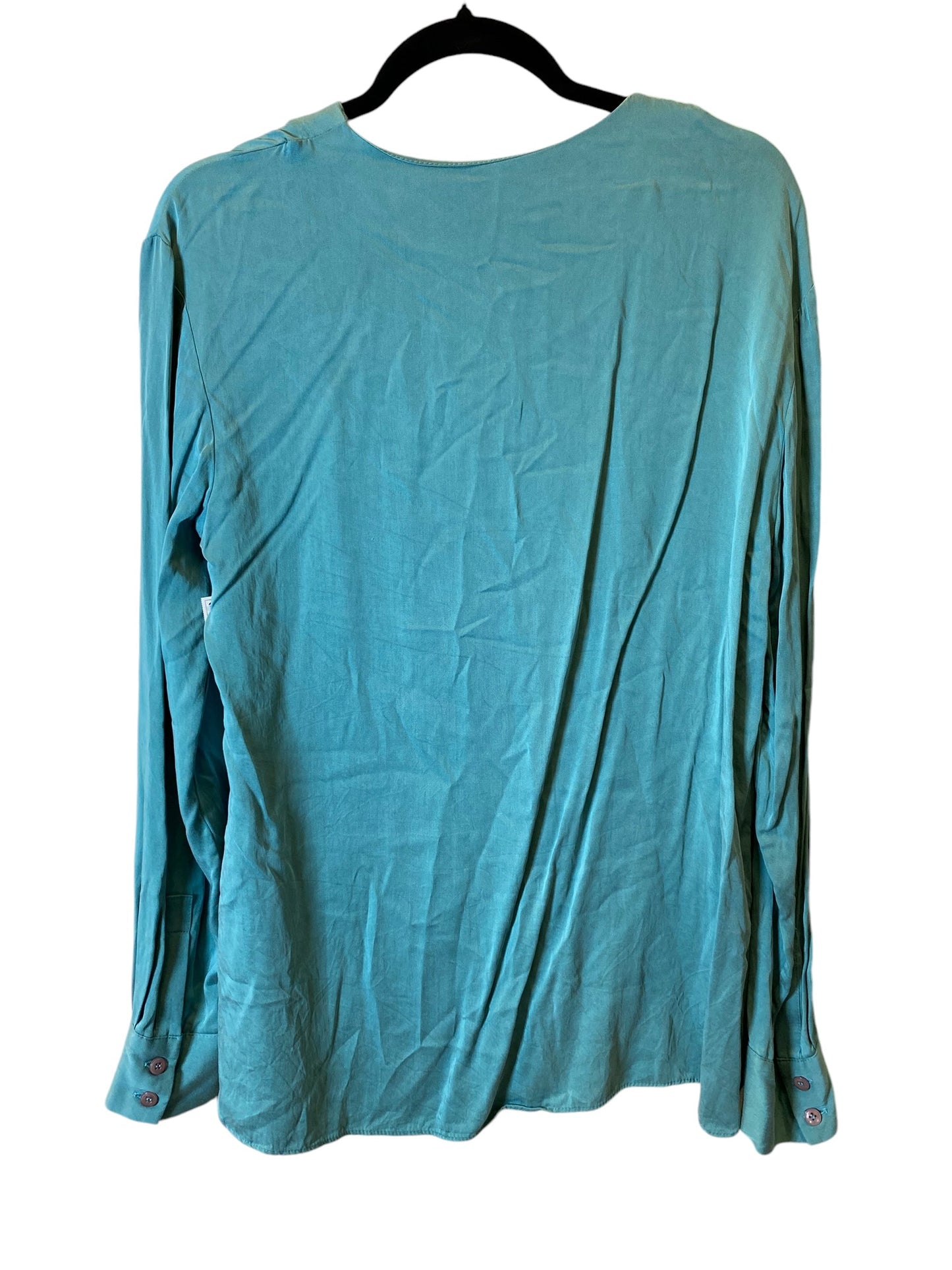 Blouse Long Sleeve By Cmc In Teal, Size: M