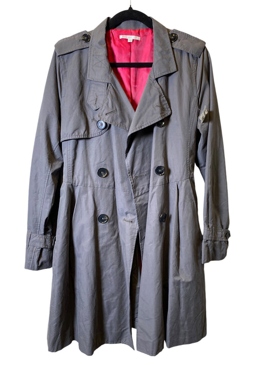 Coat Trench Coat By Gap In Grey, Size: M