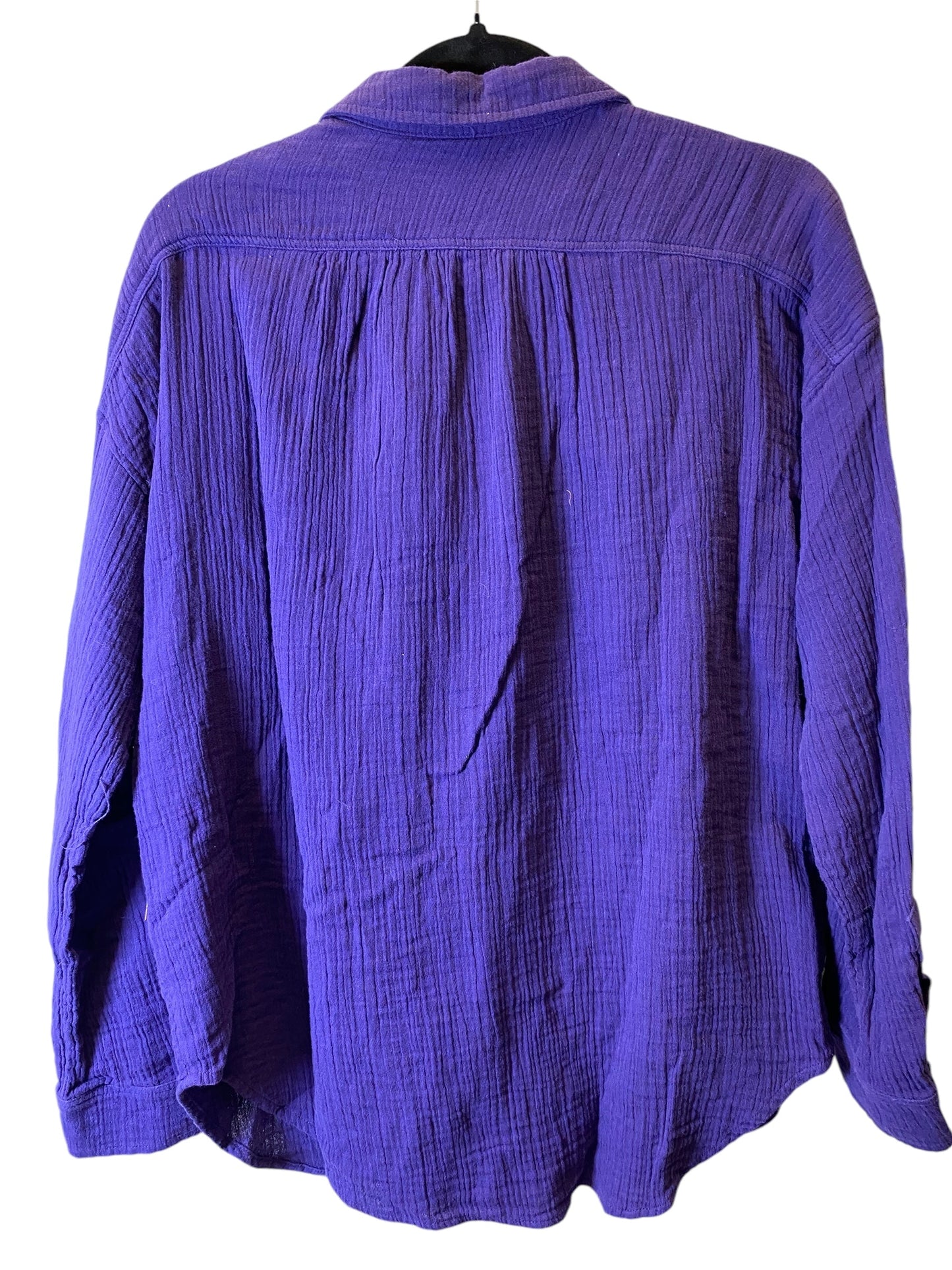 Blouse Long Sleeve By Loft In Purple, Size: L