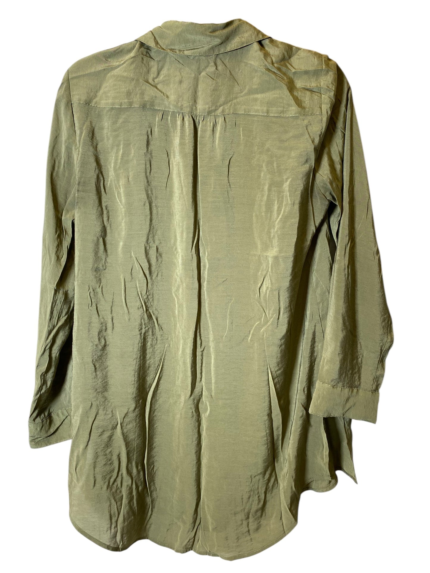 Blouse Long Sleeve By International Concepts In Green, Size: M