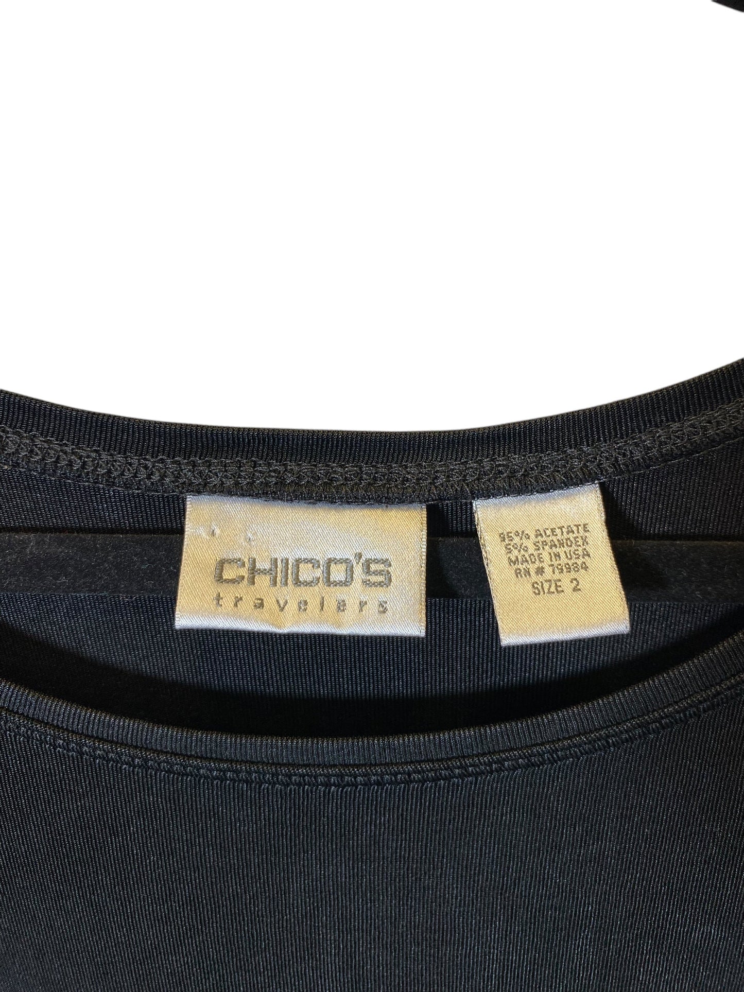 Dress Casual Midi By Chicos In Black, Size: L