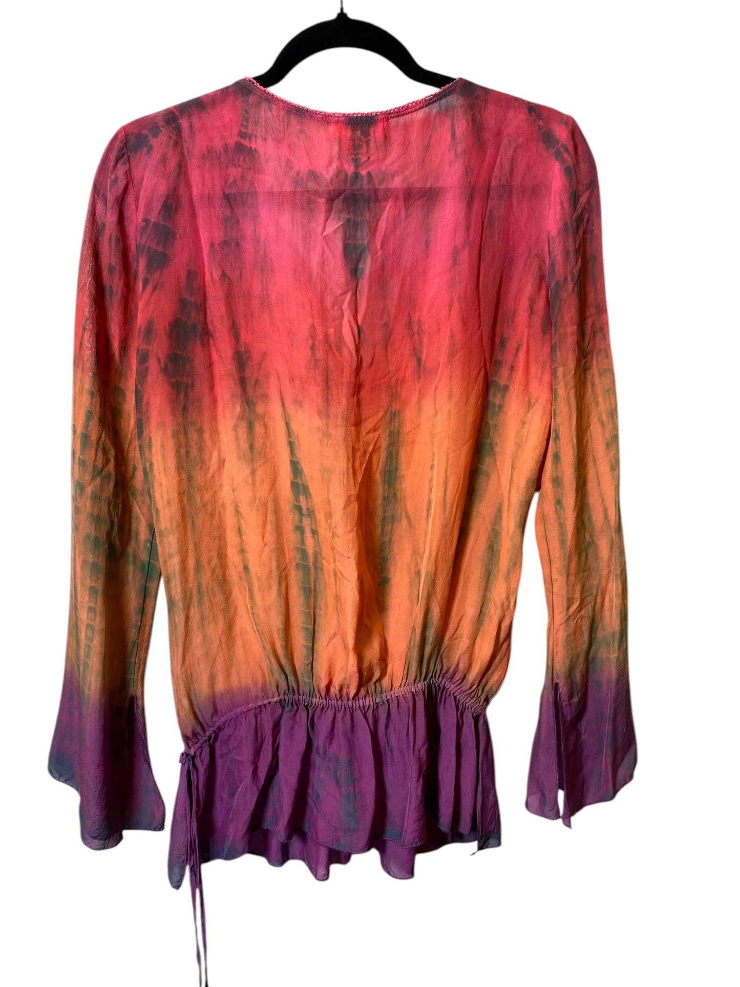 Top Long Sleeve By Hale Bob In Orange & Pink, Size: S