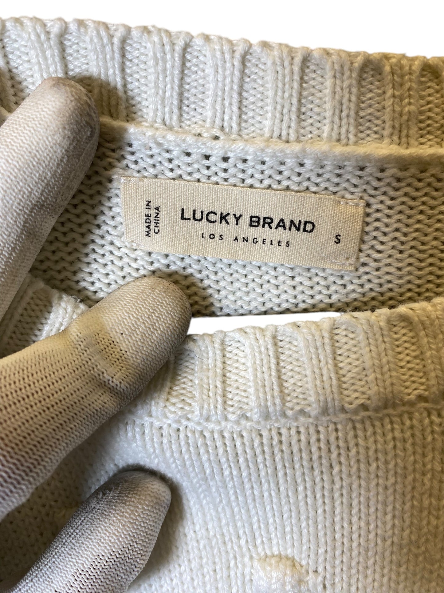 Sweater By Lucky Brand In White, Size: S